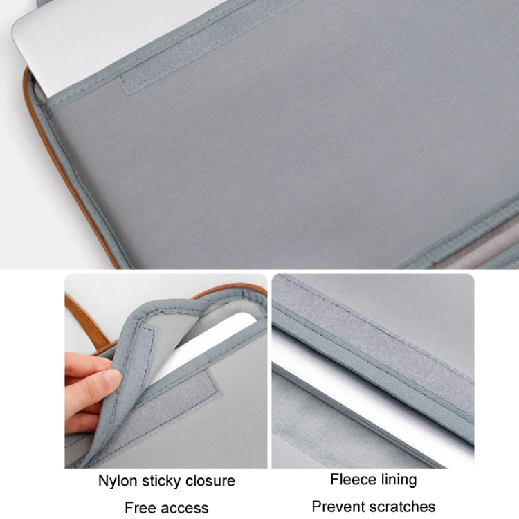 Baona Leather Fully Open Portable Waterproof Computer Bag, Size: 15/15.6/16 inches(Gray Brown) - free shipping - PMC Jewellery - Order now!