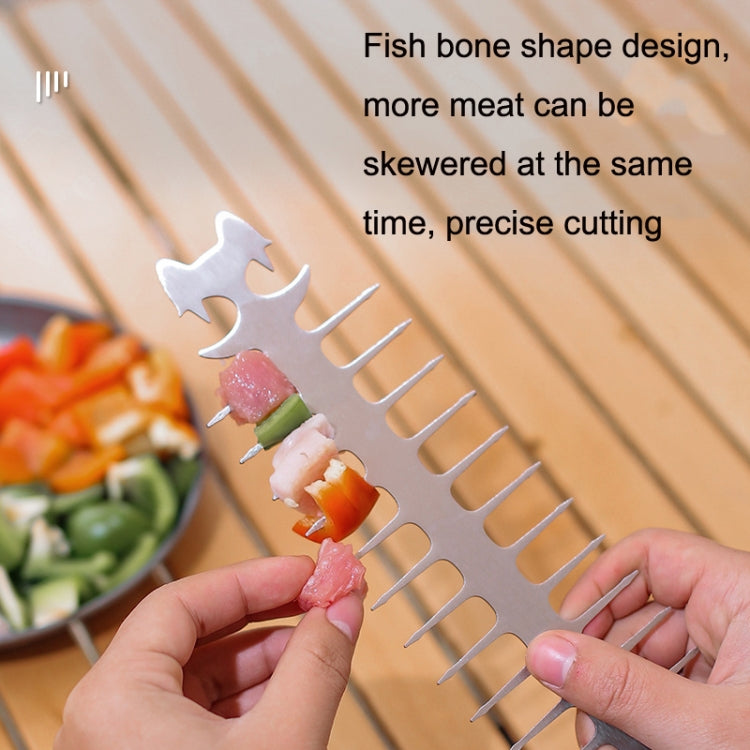 Outdoor Fish Bone Barbecue Steak 304 Stainless Steel Barbecue Stick(Cat Face Style) - Cookwares & Tablewares by PMC TechLife | Online Shopping South Africa | PMC TechLife | Buy Now Pay Later Mobicred