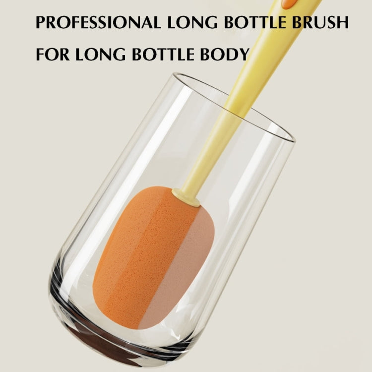 Long Handle Household Multifunctional Cup Washing Brush Carrot Shape 3 In 1 Cleaning Brush(Yellow) - Cleaning Tools by PMc TechLife | Online Shopping South Africa | PMc TechLife | Buy Now Pay Later Mobicred