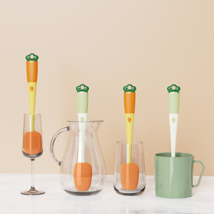 Long Handle Household Multifunctional Cup Washing Brush Carrot Shape 3 In 1 Cleaning Brush(Yellow) - Cleaning Tools by PMc TechLife | Online Shopping South Africa | PMc TechLife | Buy Now Pay Later Mobicred