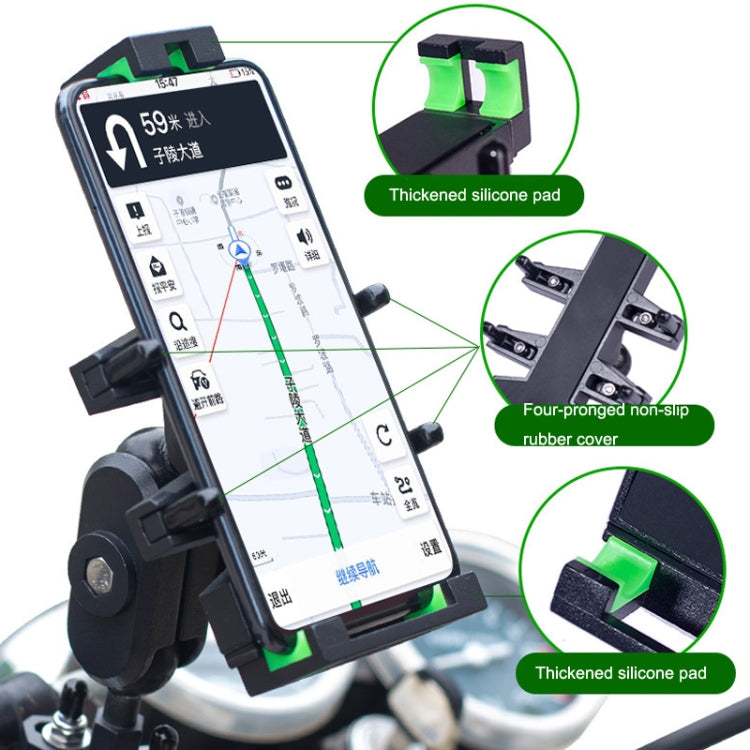 A02 Motorcycle Mobile Phone Navigation Bracket Car Riding Anti-shock Aluminum Alloy Rack(M8 Ball Header Installation Model) - Holder by PMC TechLife | Online Shopping South Africa | PMC TechLife | Buy Now Pay Later Mobicred