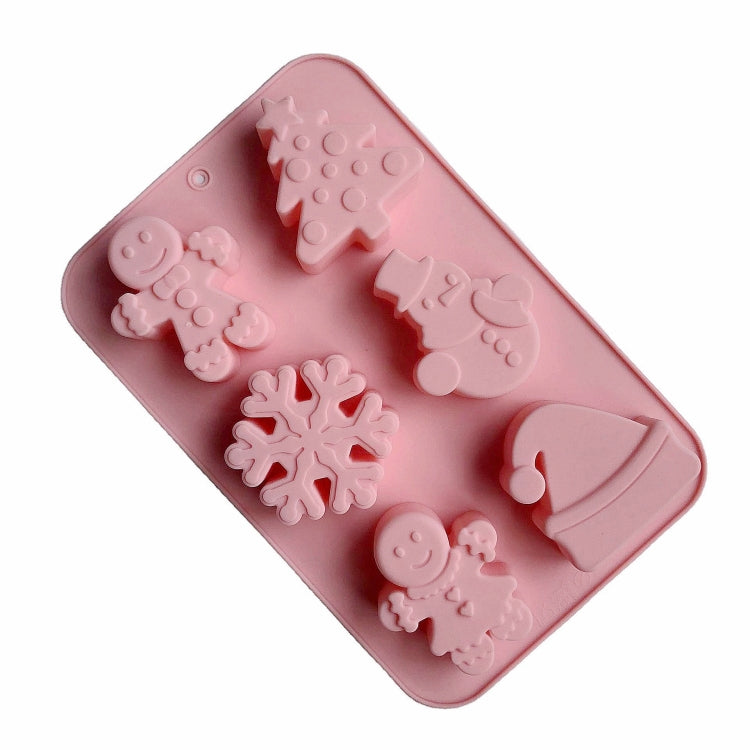 6 Cavity Cake Mold Food Grade Non-Stick Silicone Merry Christmas Festival Dessert Making Mould(Style 2) - Food Molds by PMC TechLife | Online Shopping South Africa | PMC TechLife