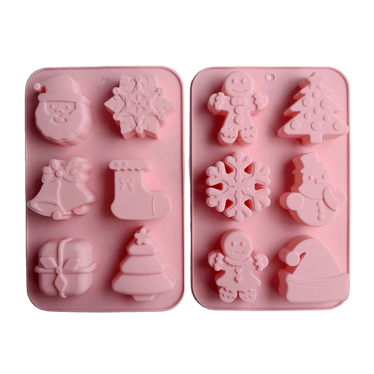 6 Cavity Cake Mold Food Grade Non-Stick Silicone Merry Christmas Festival Dessert Making Mould(Style 2) - Food Molds by PMC TechLife | Online Shopping South Africa | PMC TechLife