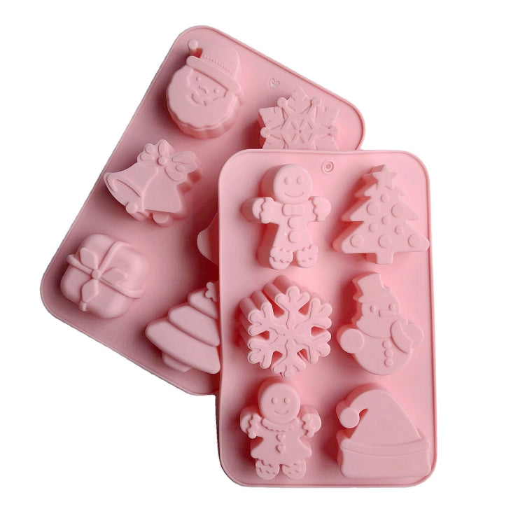 6 Cavity Cake Mold Food Grade Non-Stick Silicone Merry Christmas Festival Dessert Making Mould(Style 2) - Food Molds by PMC TechLife | Online Shopping South Africa | PMC TechLife