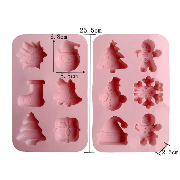 6 Cavity Cake Mold Food Grade Non-Stick Silicone Merry Christmas Festival Dessert Making Mould(Style 2) - Food Molds by PMC TechLife | Online Shopping South Africa | PMC TechLife