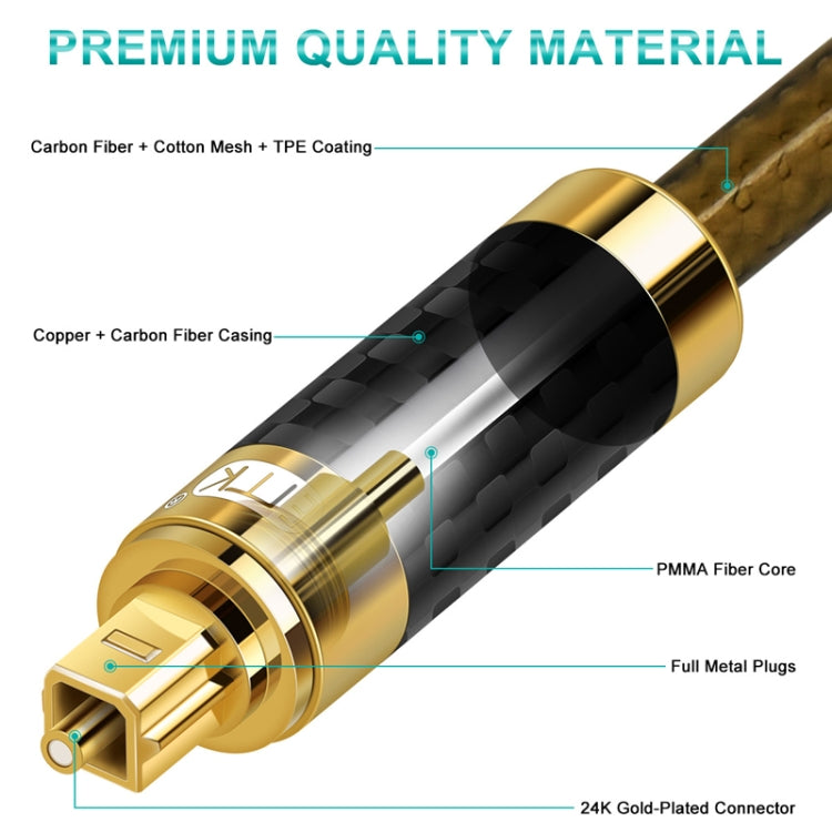 EMK GM/A8.0 Digital Optical Fiber Audio Cable Amplifier Audio Gold Plated Fever Line, Length: 10m(Transparent Coffee) - free shipping - PMC Jewellery - Order now!