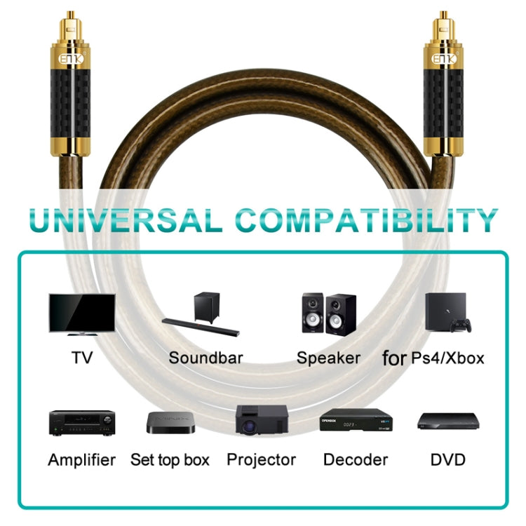 EMK GM/A8.0 Digital Optical Fiber Audio Cable Amplifier Audio Gold Plated Fever Line, Length: 20m(Transparent Coffee) - free shipping - PMC Jewellery - Order now!