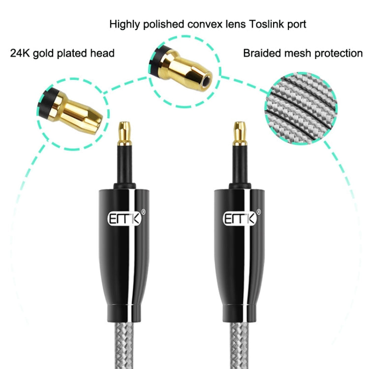 EMK QH4.0 Mini Toslink 3.5mm Interface SPDIF Audio Fiber Optical, Length: 8m(Black) - free shipping - PMC Jewellery - Order now!