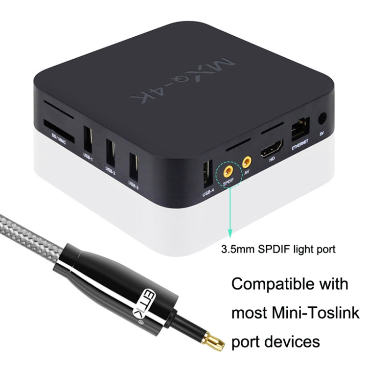 EMK QH4.0 Mini Toslink 3.5mm Interface SPDIF Audio Fiber Optical, Length: 8m(Black) - free shipping - PMC Jewellery - Order now!