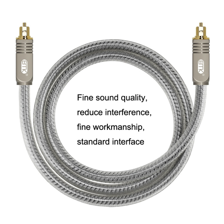 EMK YL/B Audio Digital Optical Fiber Cable Square To Square Audio Connection Cable, Length: 15m(Transparent Gray) - free shipping - PMC Jewellery - Order now!