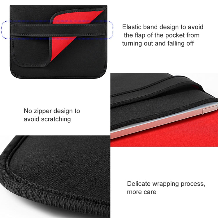 17 Inch Neoprene Laptop Lining Bag Horizontal Section Flap Clutch Bag(Black) - free shipping - PMC TechLife - Order now!