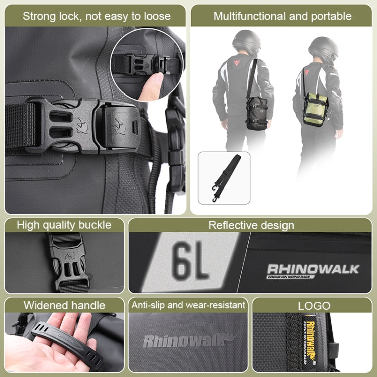 Rhinowalk MT2206 6L Waterproof Motorcycle Bumper Bag Outdoor Riding Bag(Green) - free shipping - PMC TechLife - Order now!