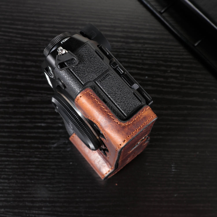 For FUJIFILM X-T5 Camera Cowhide Bag Anti-scratch Protective Case Base Cover(Green) - Leather Bag by PMC TechLife | Online Shopping South Africa | PMC TechLife | Buy Now Pay Later Mobicred