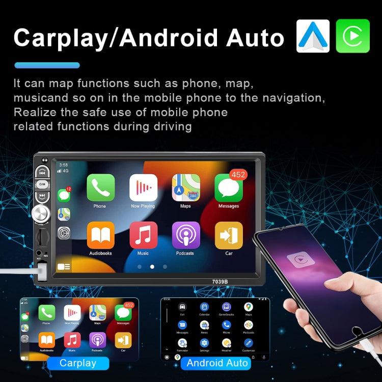 A3061 7 Inches MP5 Bluetooth Player Universal Wired CarPlay Reversing Image Integrated, Style: Standard+4 Lights Camera - Car MP3 & MP4 & MP5 by PMC TechLife | Online Shopping South Africa | PMC TechLife | Buy Now Pay Later Mobicred