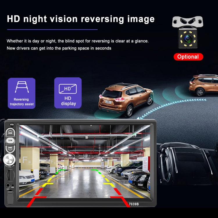 A3061 7 Inches MP5 Bluetooth Player Universal Wired CarPlay Reversing Image Integrated, Style: Standard+4 Lights Camera - Car MP3 & MP4 & MP5 by PMC TechLife | Online Shopping South Africa | PMC TechLife | Buy Now Pay Later Mobicred