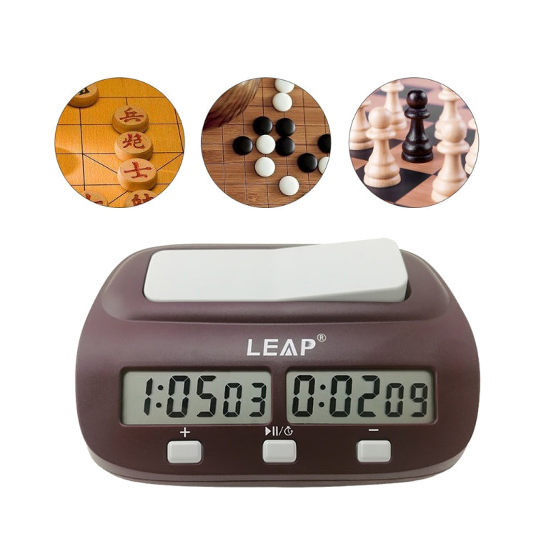 LEAP PQ9907S Chess Clock International Chess Go Clock(Wine Red) - Alarm Clocks by LEAP | Online Shopping South Africa | PMc TechLife | Buy Now Pay Later Mobicred