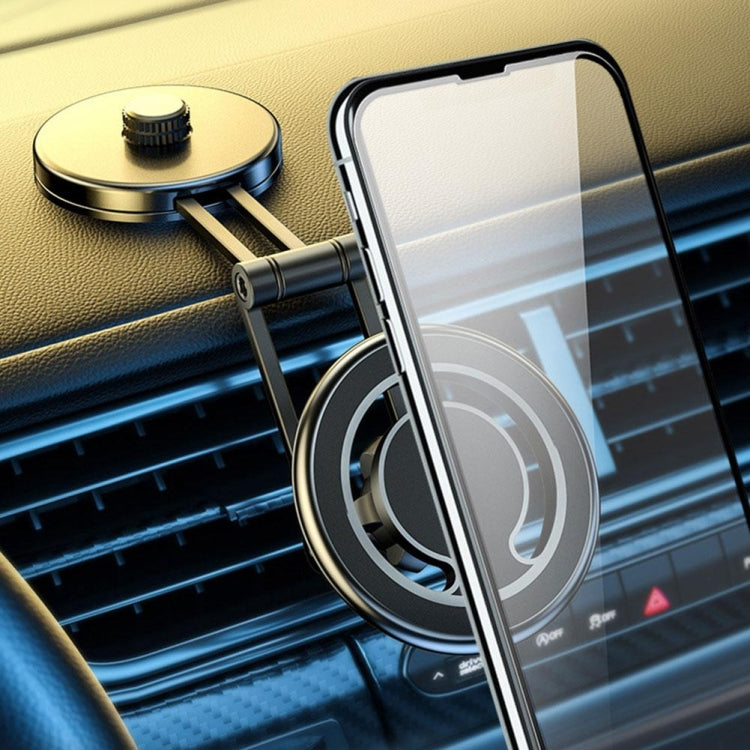 D27 Car Magnetic Telescopic Folding Navigation Mobile Phone Holder(Silver) - Car Holders by PMC TechLife | Online Shopping South Africa | PMC TechLife | Buy Now Pay Later Mobicred