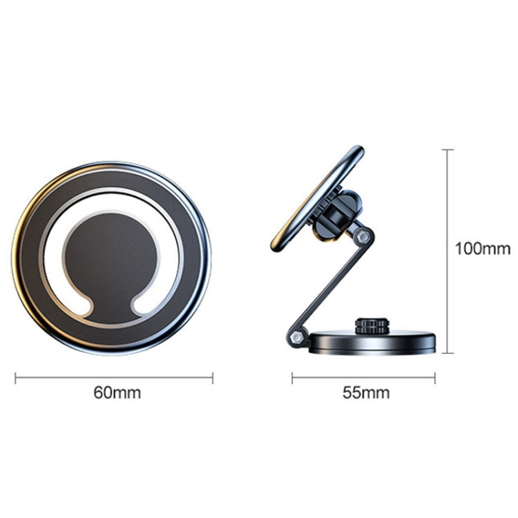 D27 Car Magnetic Telescopic Folding Navigation Mobile Phone Holder(Silver) - Car Holders by PMC TechLife | Online Shopping South Africa | PMC TechLife | Buy Now Pay Later Mobicred