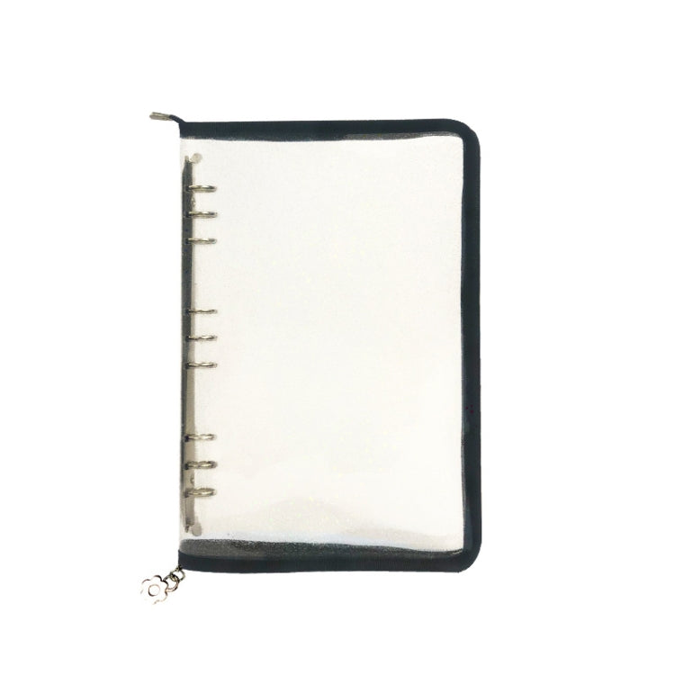 B5 9 Rings Loose-leaf Journal Clear PVC Cover Zipper Planner Notebook Without Inner Pages(Black) - Notebooks by PMc TechLife | Online Shopping South Africa | PMc TechLife | Buy Now Pay Later Mobicred