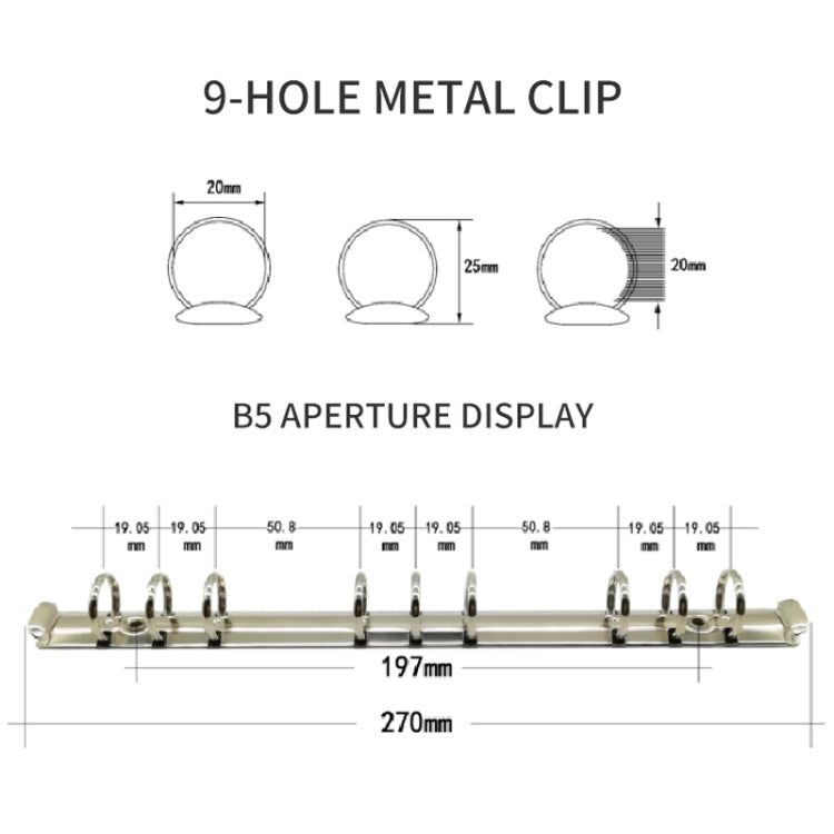 B5 9 Rings Loose-leaf Journal Clear PVC Cover Zipper Planner Notebook Without Inner Pages(Black) - Notebooks by PMc TechLife | Online Shopping South Africa | PMc TechLife | Buy Now Pay Later Mobicred