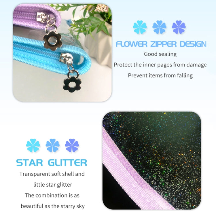 B5 9 Rings Loose-leaf Journal Clear PVC Cover Zipper Planner Notebook Without Inner Pages(Purple) - Notebooks by PMc TechLife | Online Shopping South Africa | PMc TechLife | Buy Now Pay Later Mobicred