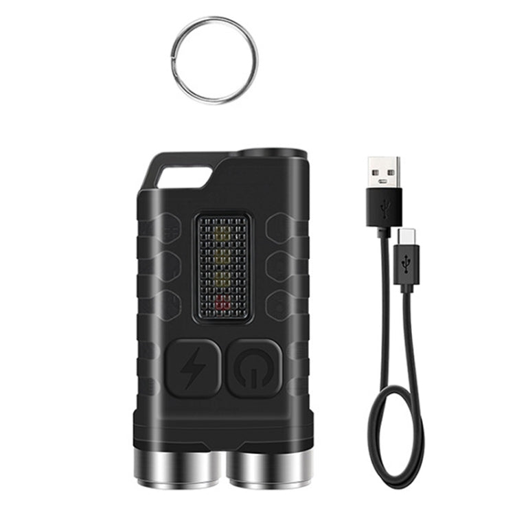 V3 Keychain Light USB Rechargeable Strong Light Mini Flashlight(Transparent Black) - Mini Flashlight by PMc TechLife | Online Shopping South Africa | PMc TechLife | Buy Now Pay Later Mobicred