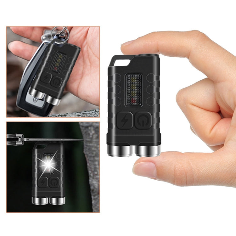 V3 Keychain Light USB Rechargeable Strong Light Mini Flashlight(Transparent Black) - Mini Flashlight by PMc TechLife | Online Shopping South Africa | PMc TechLife | Buy Now Pay Later Mobicred