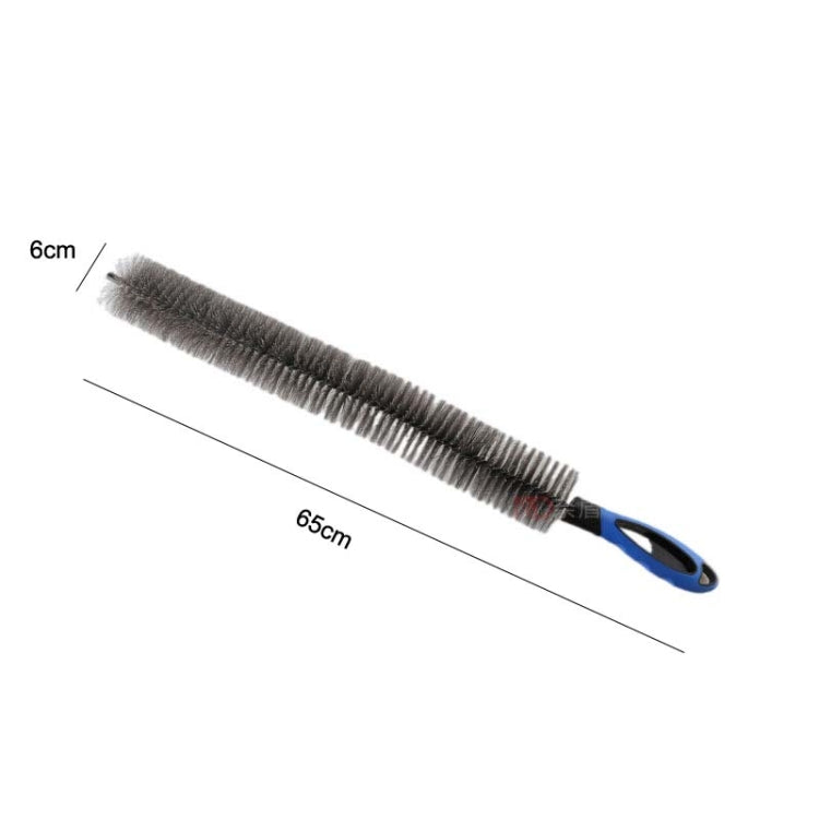 W-102 Car Steel Ring Hub Brush Long Handle Without Hair Hair Curved Cleaning Brush(Blue) - Car washing supplies by PMC TechLife | Online Shopping South Africa | PMC TechLife | Buy Now Pay Later Mobicred