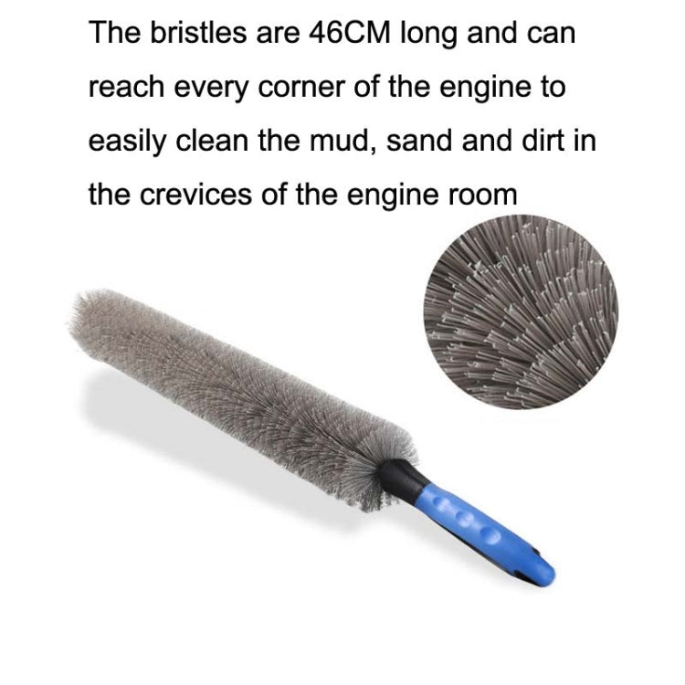 W-102 Car Steel Ring Hub Brush Long Handle Without Hair Hair Curved Cleaning Brush(Blue) - Car washing supplies by PMC TechLife | Online Shopping South Africa | PMC TechLife | Buy Now Pay Later Mobicred