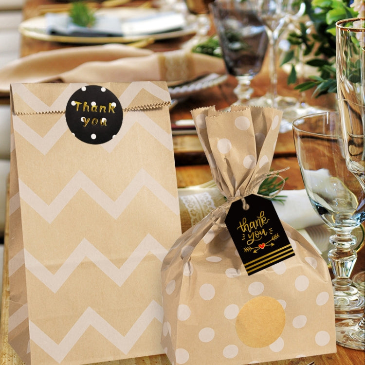 24 In 1 Point Striped Cowhide Paper Bag Retro Thanks Gift Bag Party Bakery Biscuits Candy Bag(Style 1) - Gift Bags & Wrapping Supplies by PMC TechLife | Online Shopping South Africa | PMC TechLife