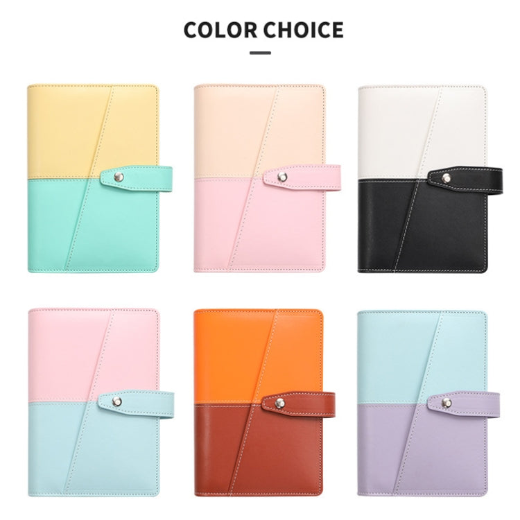 A6 YMX-012 PU Leather Budget Binder Notebook Macaron Color Matching Handbook(White+Black) - Notebooks by PMc TechLife | Online Shopping South Africa | PMc TechLife | Buy Now Pay Later Mobicred