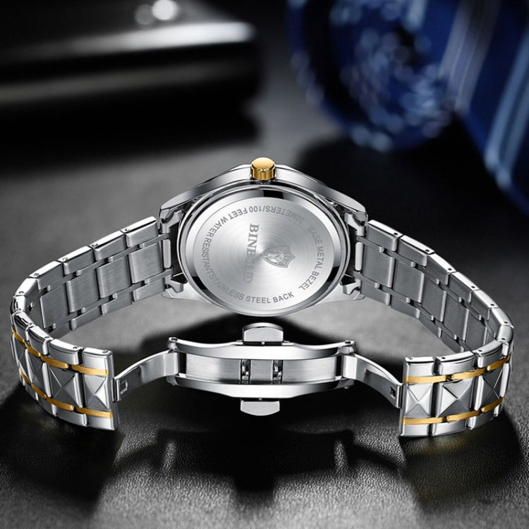 BINBOND B5552 Luminous Multifunctional Business Calendar Quartz Watch(Inter-gold-Gray) - free shipping - PMC TechLife - Order now!
