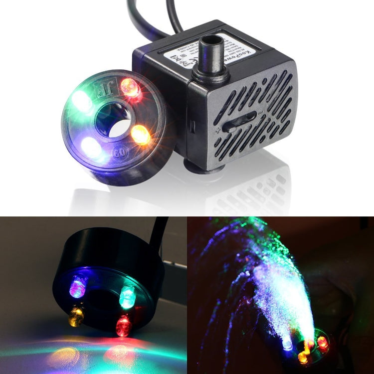 3W 4 Light Silent Aquarium Fish Tank Filtration Submersible Pump Fountain Water Pump EU Plug - Pumps by PMC TechLife | Online Shopping South Africa | PMC TechLife
