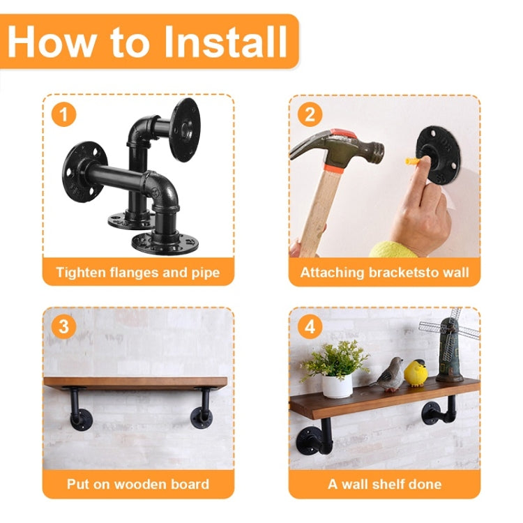 Wrought Iron Hanging Potted Plant Wall Shelf Water Pipe Shelf 11 inch - Shelf & Hooks by PMC TechLife | Online Shopping South Africa | PMC TechLife