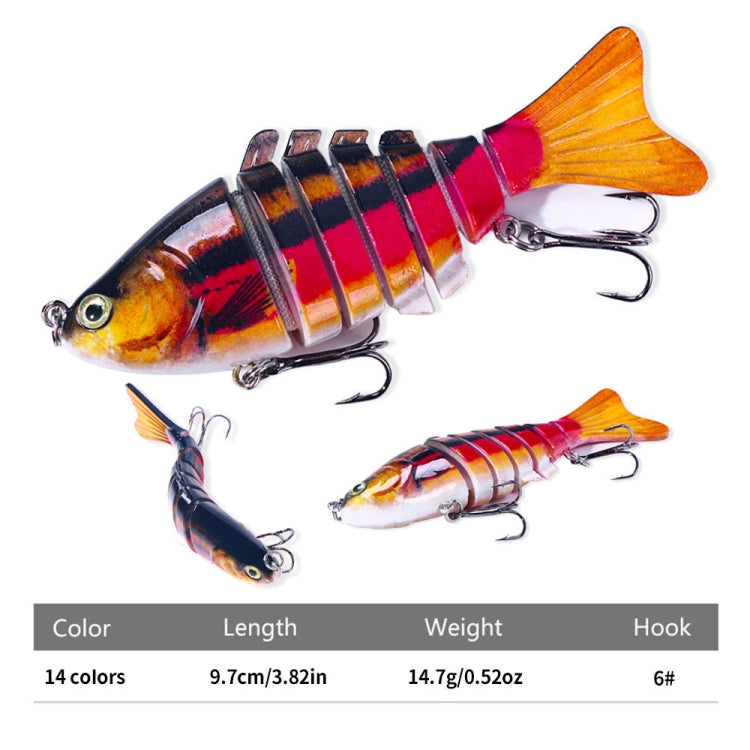 HENGJIA JM062 7 Section Fish Fake Lures VIB Minnow Fishing Lures, Size: 10cm 15g(10) - free shipping - PMC TechLife - Order now!