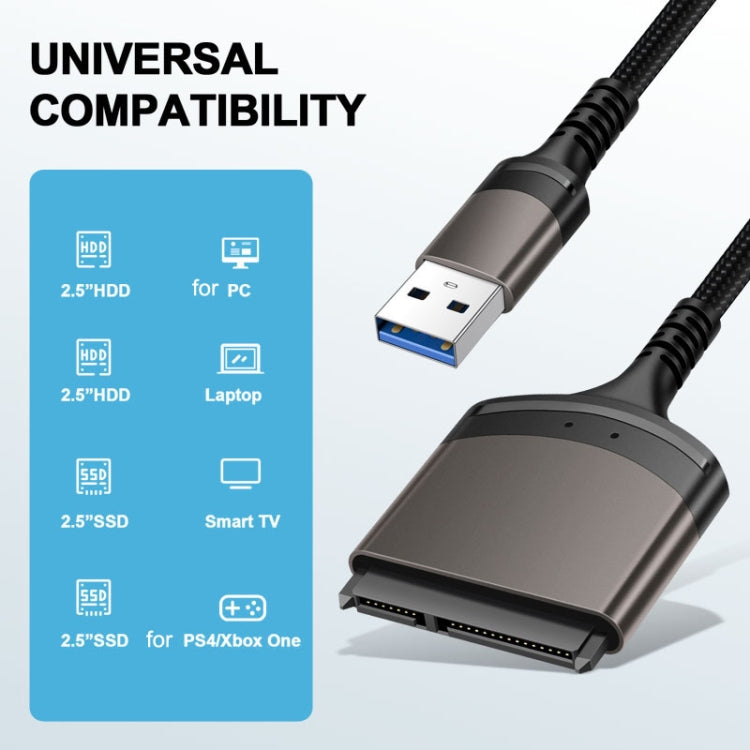 Aluminum Easy Drive Line USB3.0 To SATA Hard Disk Data Cable Supports 2.5 Inch SATA 22P, Length: 20cm - free shipping - PMC TechLife - Order now!