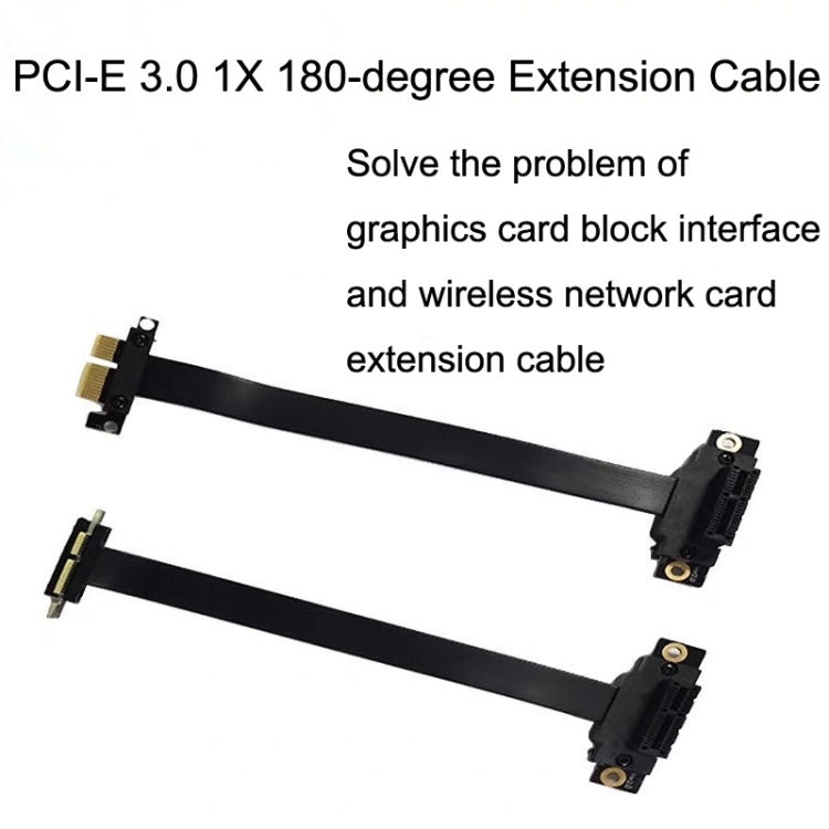 PCI-E 3.0 1X 180-degree Graphics Card Wireless Network Card Adapter Block Extension Cable, Length: 20cm - free shipping - PMC TechLife - Order now!