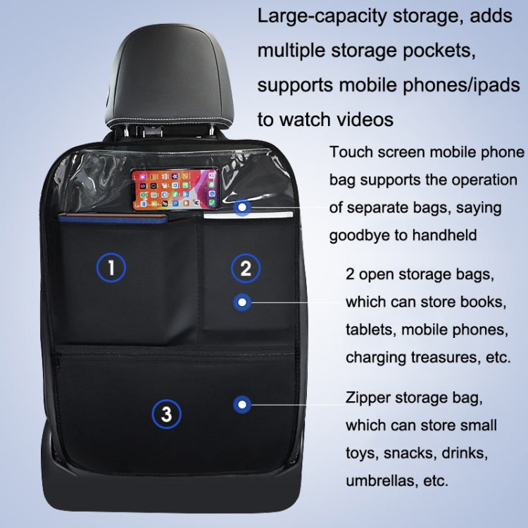 Car Seat Back Children Anti-kick Pad Back Rear Anti-dirty Universal Leather Protection Pad Storage Bag All Inclusive Version (Black) - Seat Accessories by PMC TechLife | Online Shopping South Africa | PMC TechLife | Buy Now Pay Later Mobicred