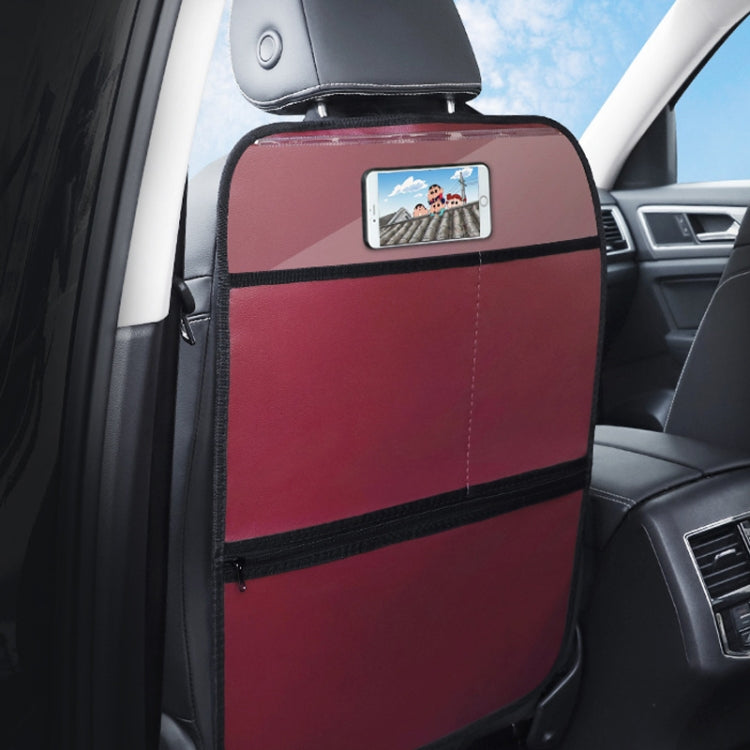 Car Seat Back Children Anti-kick Pad Back Rear Anti-dirty Universal Leather Protection Pad Storage Bag All Inclusive Version (Wine Red) - Seat Accessories by PMC TechLife | Online Shopping South Africa | PMC TechLife | Buy Now Pay Later Mobicred