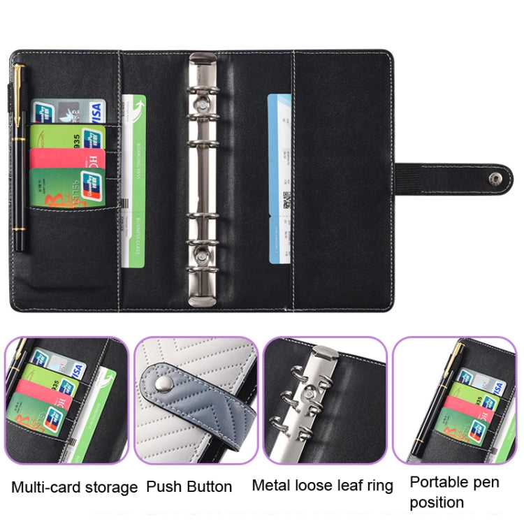 A6 PU Macaron Gradient Color Loose-leaf Notepad Notebook Budget Book(Purple) - Notebooks by PMC TechLife | Online Shopping South Africa | PMC TechLife