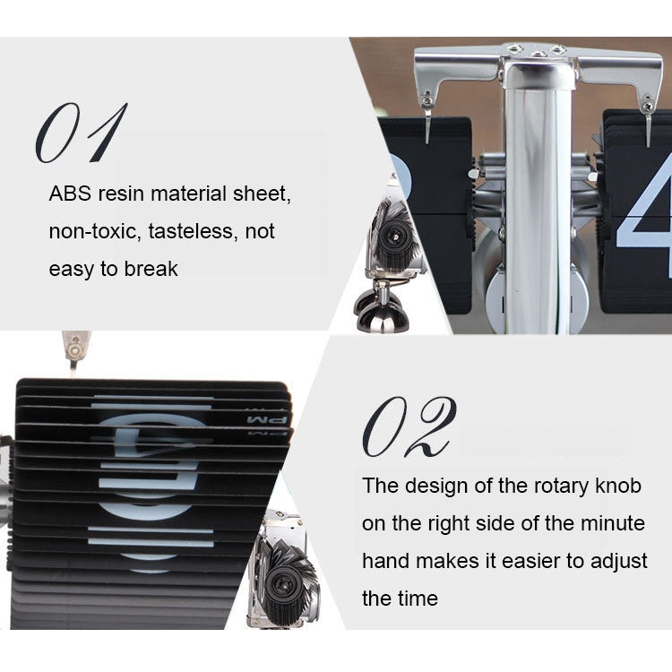 HY-F001 Auto-turning Balance-shaped Clock Home Decorative Flop Clock, Spec: Double (White) - free shipping - PMc TechLife - Order now!