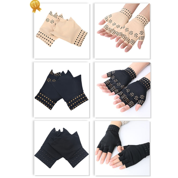 Dispensing Half Finger Non-slip Pressure Gloves Joint Training Sports Gloves, Free Size(Black Gold Dots) - Cycling Gloves by PMC TechLife | Online Shopping South Africa | PMC TechLife | Buy Now Pay Later Mobicred
