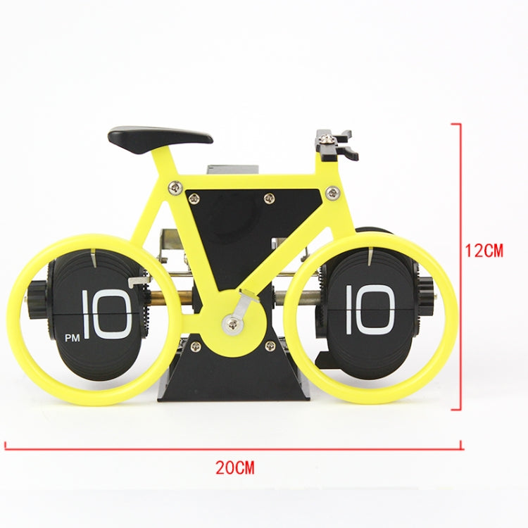 HY-F087 Retro Bicycle Shape Automatic Flip Home Decorative Turning Clock(Yellow) - Novelty Clock by PMC TechLife | Online Shopping South Africa | PMC TechLife | Buy Now Pay Later Mobicred