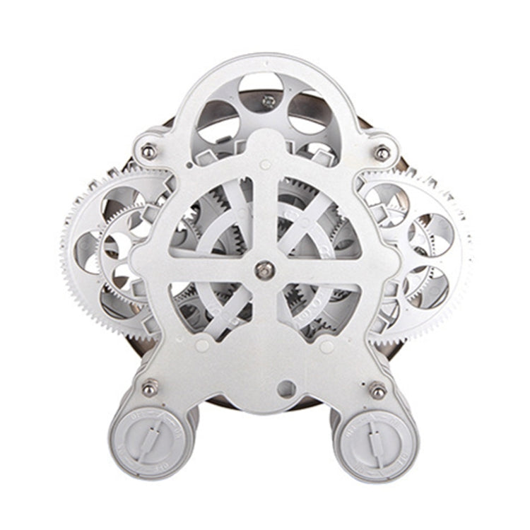 HY-G001 Rotating Double Gear Living Room Stainless Steel Decorative Clock(Silver) - Novelty Clock by PMc TechLife | Online Shopping South Africa | PMc TechLife | Buy Now Pay Later Mobicred