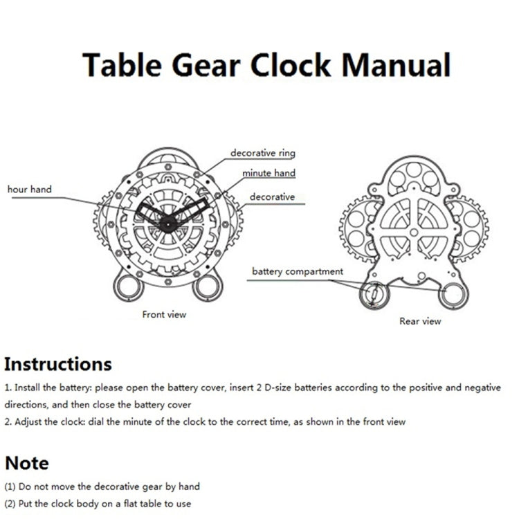 HY-G001 Rotating Double Gear Living Room Stainless Steel Decorative Clock(Silver) - Novelty Clock by PMc TechLife | Online Shopping South Africa | PMc TechLife | Buy Now Pay Later Mobicred