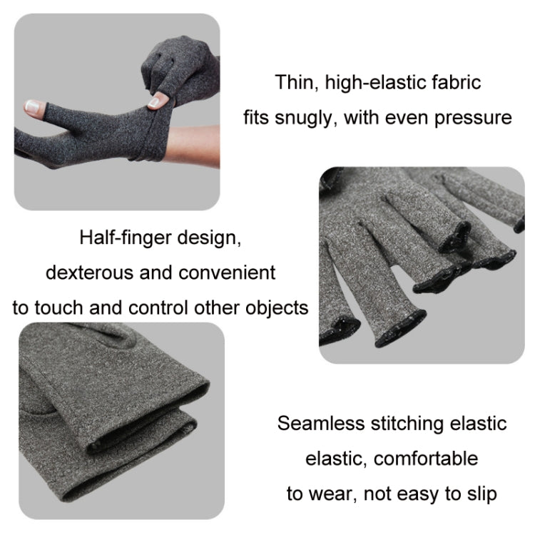 Outdoor Half Finger Joint Care Compression Cycling Gloves, Size: M(Gray) - Cycling Gloves by PMC TechLife | Online Shopping South Africa | PMC TechLife | Buy Now Pay Later Mobicred