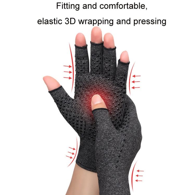 Arthritis Rehabilitation Silicone Non-slip Cycling Half Finger Gloves, Size: XL(Gray) - Cycling Gloves by PMC TechLife | Online Shopping South Africa | PMC TechLife | Buy Now Pay Later Mobicred