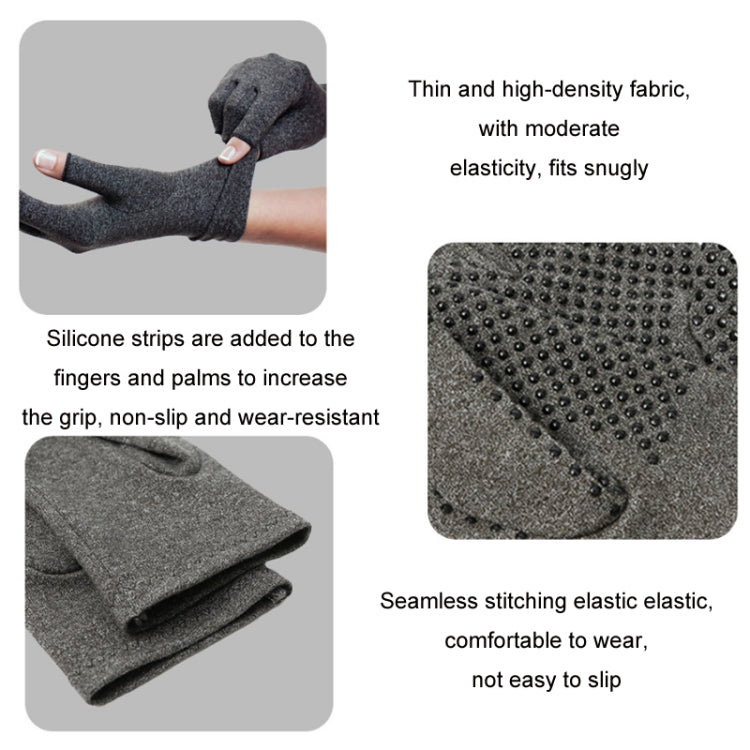 Arthritis Rehabilitation Silicone Non-slip Cycling Half Finger Gloves, Size: XL(Gray) - Cycling Gloves by PMC TechLife | Online Shopping South Africa | PMC TechLife | Buy Now Pay Later Mobicred