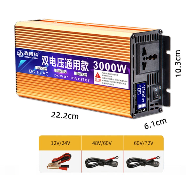 XINBOKE Universal Positive Wave Car Inverter Home Solar Inverter 48V/60V 3000W To 220V 1200W - Modified Square Wave by PMC TechLife | Online Shopping South Africa | PMC TechLife | Buy Now Pay Later Mobicred