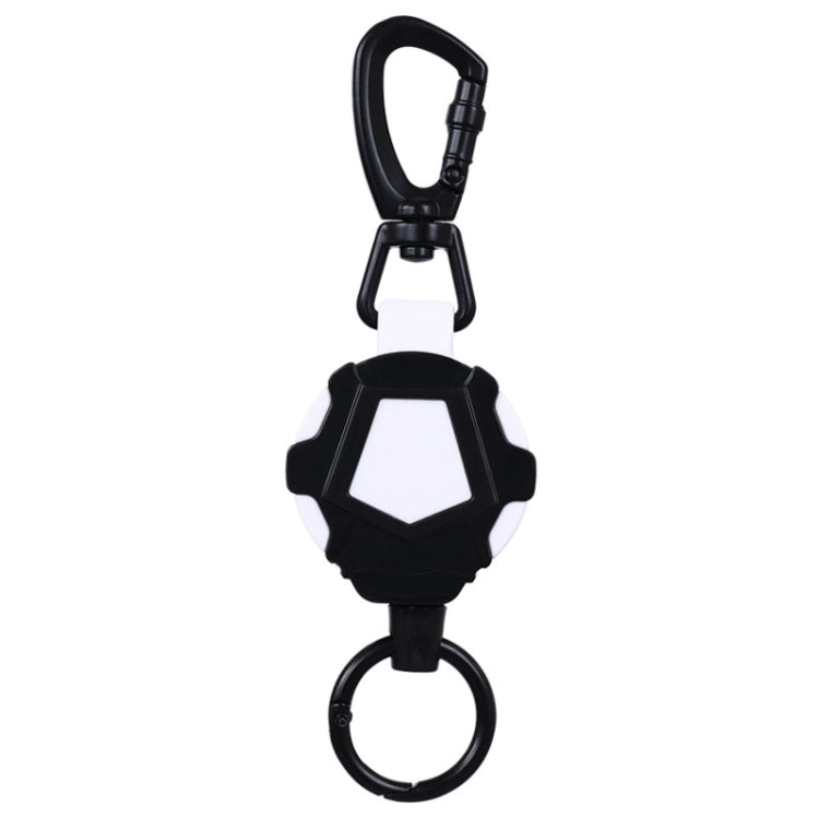 Telescopic High Resilience Steel Wire Rope Metal Anti-theft Buckle(Quick Release Ring Black White) - Hooks by PMC TechLife | Online Shopping South Africa | PMC TechLife | Buy Now Pay Later Mobicred